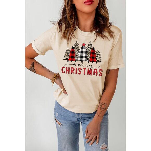 Azura Exchange  Christmas Plaid Leopard Graphic Tee - Picture 6 of 6